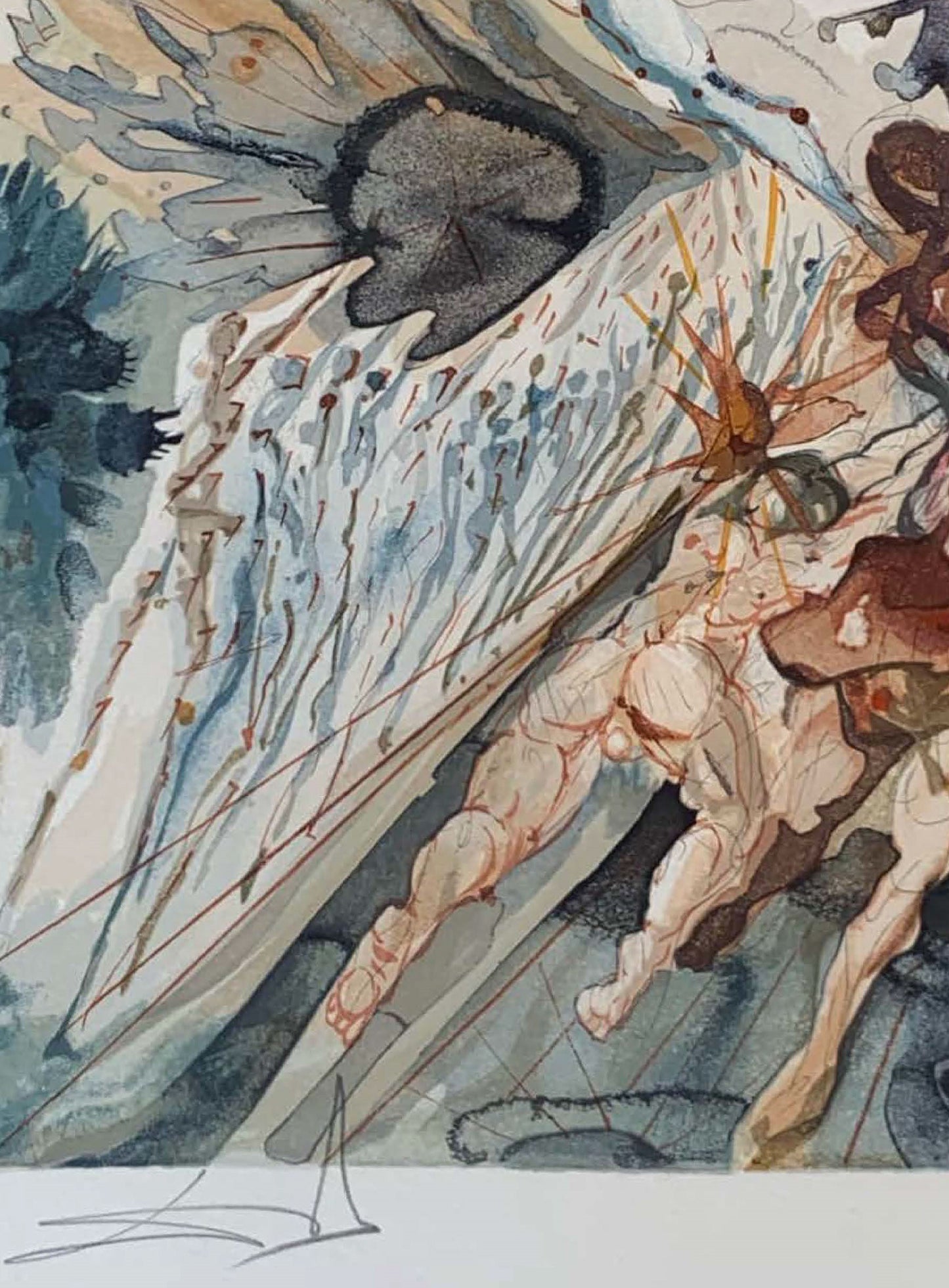 The Two Crowds of the Lustful - Salvador Dali Divine Comedy (Limited Edition 55/100, Signed)