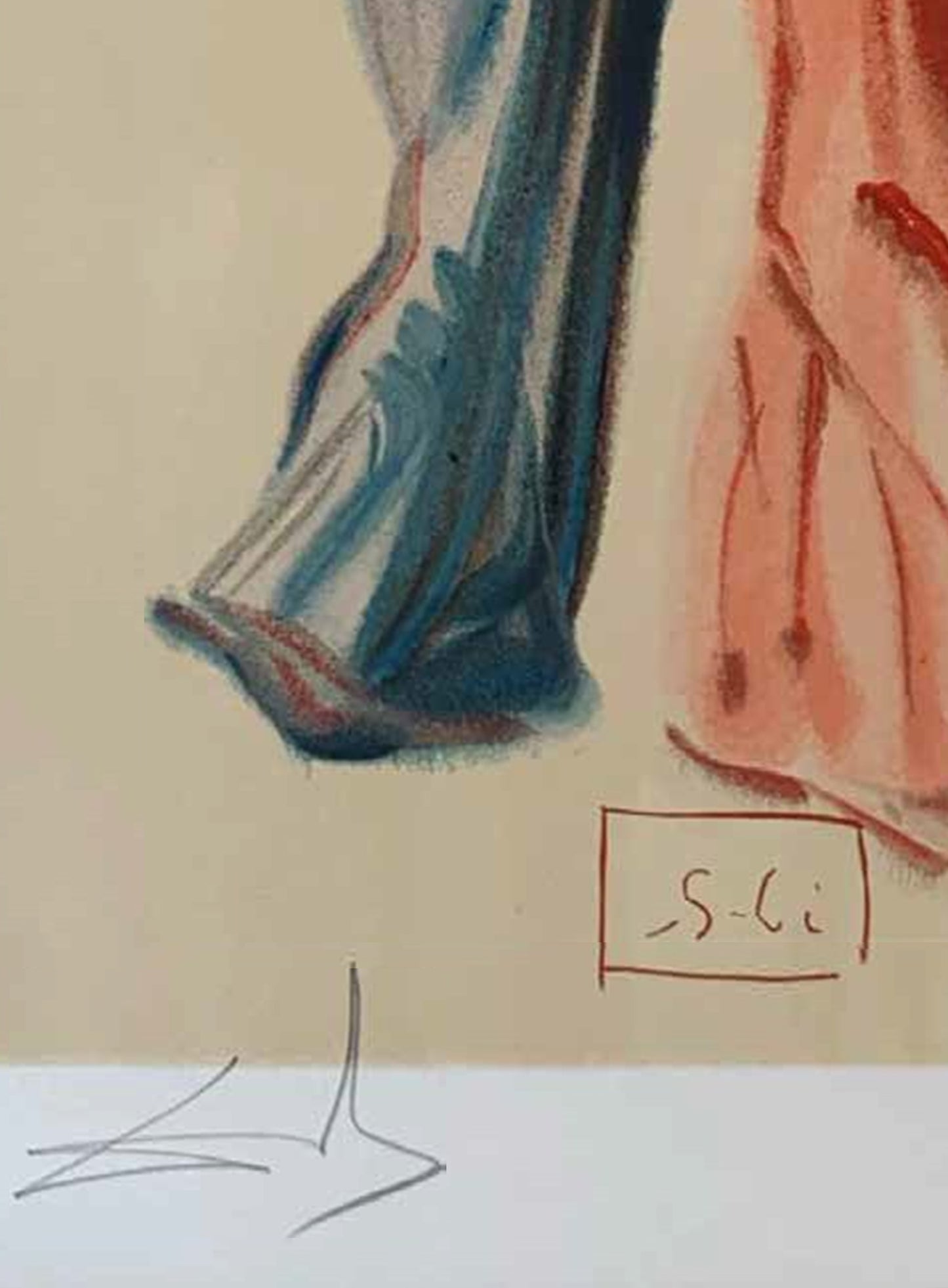 Meeting of Dante and Beatrice - Salvador Dali Divine Comedy (Limited Edition 55/100, Signed)