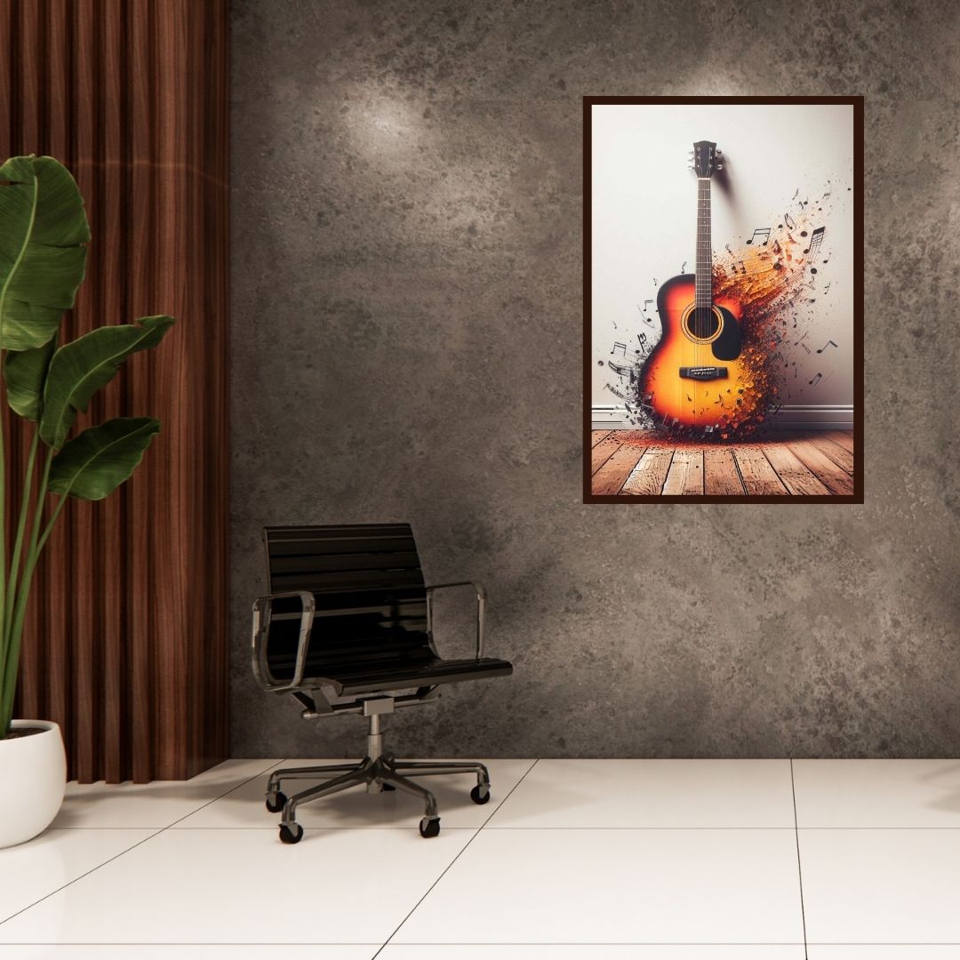 “Beyond Strings” by ArtixHub – abstract canvas wall art with fluid forms and musical undertones in deep navy, muted gold, and warm beige tones, ideal for studios, lounges, or reading nooks. This expressive artwork evokes the rhythm of strings and flowing sound, perfect for UAE homes seeking harmony, creativity, and visual movement in their décor.