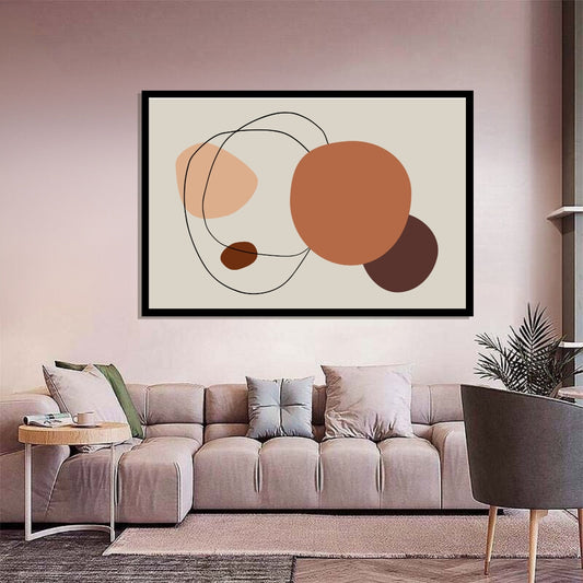“Brunna” by Clara Moret, minimalist abstract artwork with brown and terracotta shapes