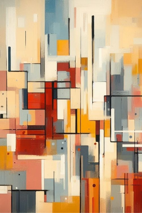 “Cascading Colors” by ArtixHub – bold abstract canvas wall art featuring vertical strokes in red, blue, yellow, and black tones, ideal for hallways, studios, or contemporary living rooms. This energetic piece flows with vibrant rhythm and texture, making it a striking focal point in UAE homes with modern or eclectic interiors.