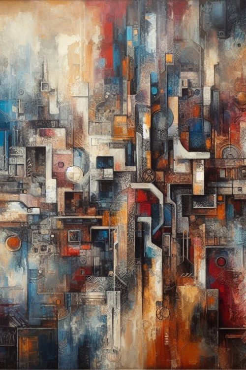 “Chaos” by ArtixHub – bold abstract canvas wall art in deep charcoal, rust red, and cream tones, ideal for studios, game rooms, or modern living rooms. Featuring explosive movement and layered texture, this artwork brings intense emotion and visual impact. Perfect for UAE homes looking to add drama and expressive depth to contemporary interiors.