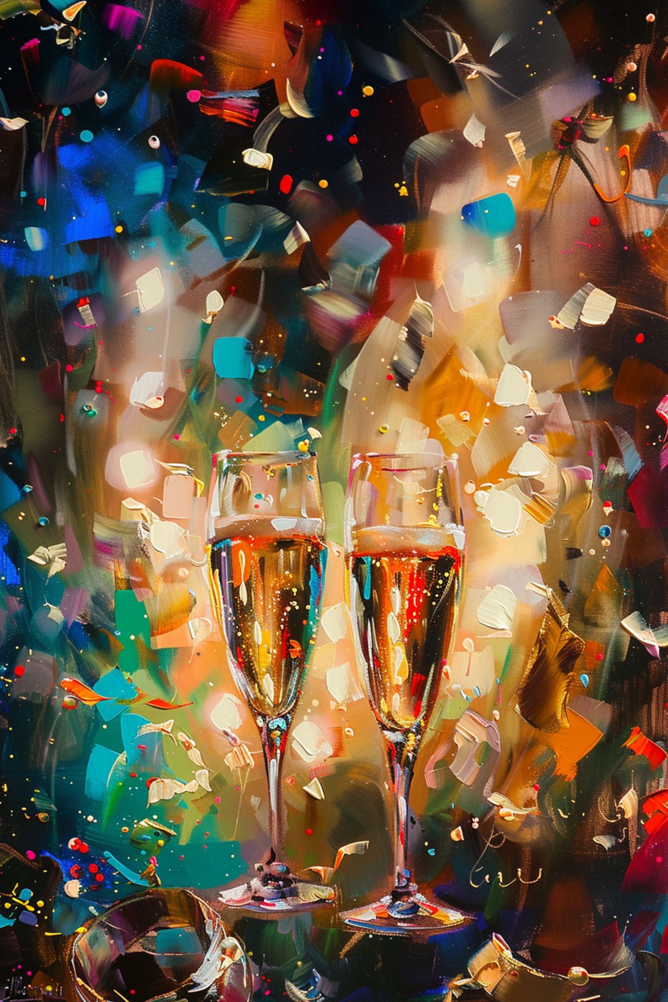 “Cheers of Joy” by ArtixHub – vibrant pop art canvas wall art featuring a joyful toast in yellow, red, and soft blue tones, ideal for dining rooms, kitchens, or game rooms. This playful piece adds energy and personality to social spaces, making it perfect for UAE homes that celebrate bold color and cheerful design.