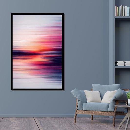 “Ethereal Echoes” by ArtixHub, abstract canvas wall art in soft blue, lavender