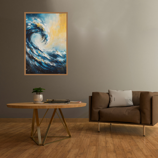 “Luminous Shores I” by ArtixHub – abstract coastal canvas wall art in soft beige, sand, and luminous white tones, ideal for bedrooms, wellness spaces, or reading nooks. This serene piece evokes shoreline calm and natural elegance, perfect for UAE homes that favor warm, nature-inspired interior aesthetics.