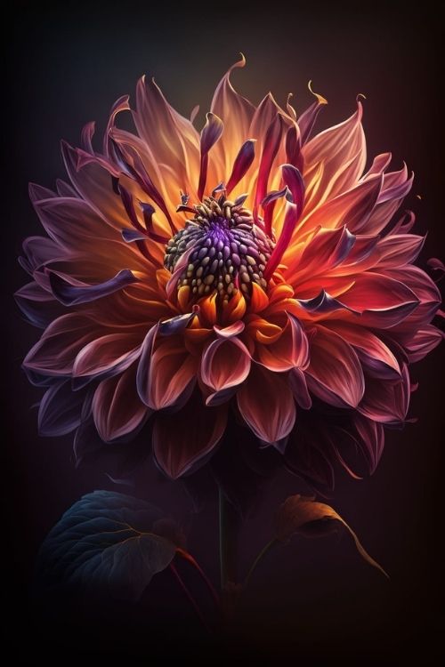 “Midnight Bloom” by ArtixHub – expressive canvas wall art showcasing a dramatic floral bloom in bold red and pink against deep navy and black, ideal for bedrooms, dressing rooms, or wellness spaces. This moody and romantic composition adds artistic drama and elegance to UAE homes with a love for vivid floral expression.