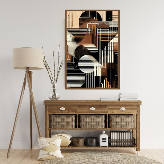 “Neutral Elegance” by ArtixHub, minimalist abstract canvas wall art in soft taupe and ivory tones