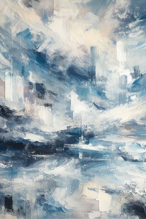 “Ocean Shades” by ArtixHub – abstract canvas wall art with fluid ocean-inspired movement in layered blues, whites, and soft sandy tones, ideal for bathrooms, bedrooms, or wellness spaces. This soothing coastal piece brings flow and clarity to UAE homes with light, nature-driven interiors.