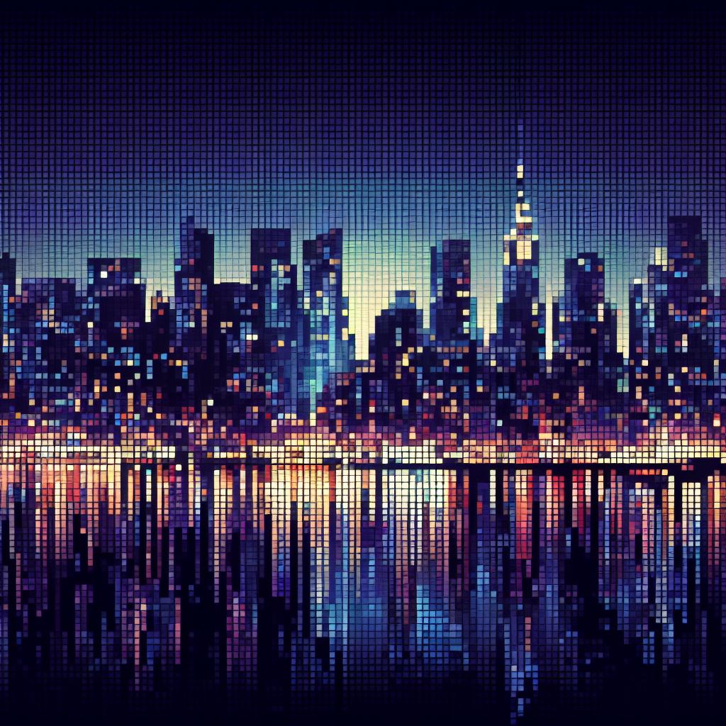 “Pixel Skylines” by ArtixHub – pop art canvas wall art featuring a stylized digital city skyline in bold tones of red, yellow, and navy with pixelated design elements, ideal for game rooms, studios, or modern lounge areas. This playful and tech-inspired piece adds vibrant urban edge to UAE homes with a creative spirit.