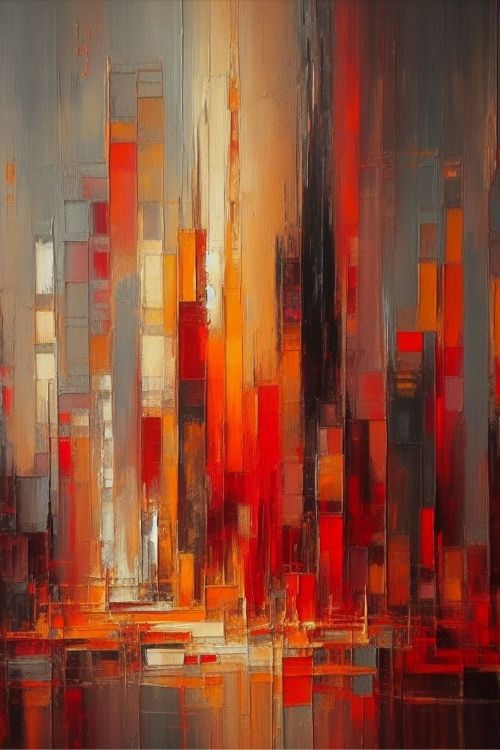 “Ruby Coastline” by ArtixHub – abstract canvas wall art showcasing a warm-toned shoreline with rich reds, sandy beige, and charcoal accents, ideal for living rooms, bedrooms, or lounge spaces. This striking coastal piece blends boldness with serenity, perfect for UAE homes that embrace dramatic color with nature-inspired elegance.