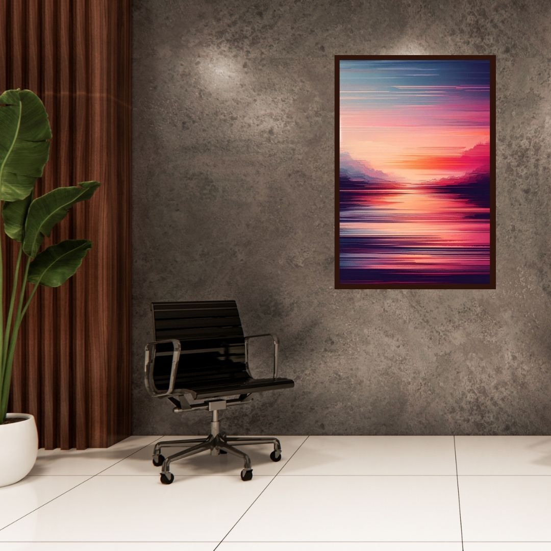 “Sunset Twilight” by ArtixHub – abstract canvas wall art blending soft gradients of gold, coral, and mauve, evoking the moment twilight kisses the horizon. Ideal for bedrooms, dining areas, or lounge spaces, this warm-toned piece offers depth, calm, and an artistic sunset glow to modern UAE interiors.