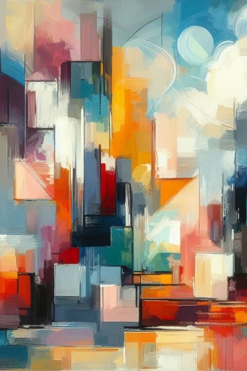 “Urban Utopian” by ArtixHub – abstract cityscape canvas wall art featuring stylized grids, soft lines, and muted grays and beige, evoking an idealized urban skyline. Ideal for offices, studios, or hallway spaces, this refined piece brings structured calm and architectural rhythm to UAE homes with a modern, design-forward sensibility.