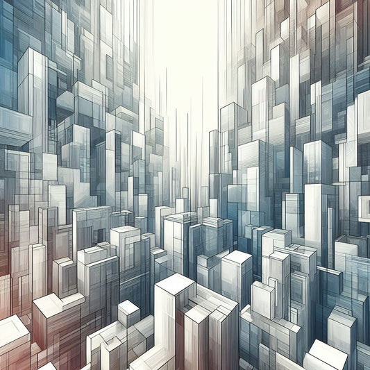 “Urbanism” by ArtixHub – abstract canvas wall art showcasing layered architectural forms in neutral grays and earthy browns, evoking the complexity of modern city layouts. Ideal for office spaces, studios, or living rooms, this sophisticated piece adds structural elegance and metropolitan energy to UAE homes with a refined urban aesthetic.