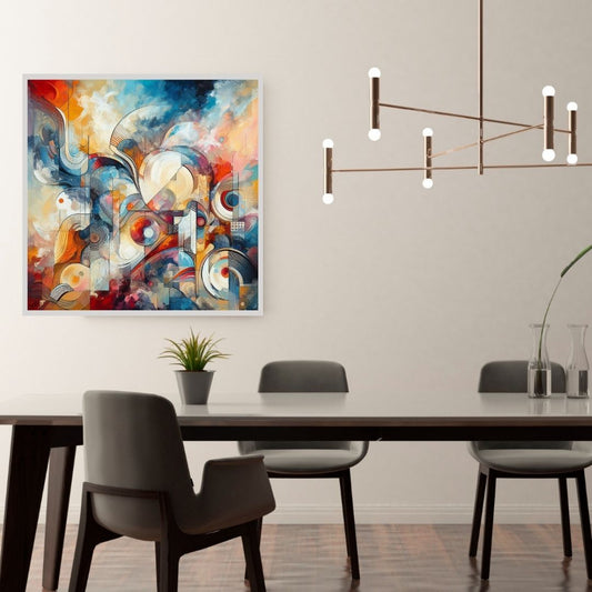 “Whirlwind of Whispers” by ArtixHub, abstract canvas wall art featuring swirling brushwork