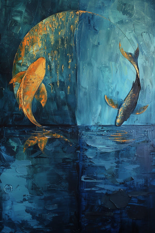 “Zen Water Dance” by ArtixHub – abstract canvas wall art symbolizing yin and yang through splashing water forms in mirrored black and white tones, featuring hidden koi fish and spiritual harmony. Ideal for wellness spaces, studios, or bedrooms, this calming artwork brings balance and mindfulness to UAE homes rooted in peaceful, intentional design.