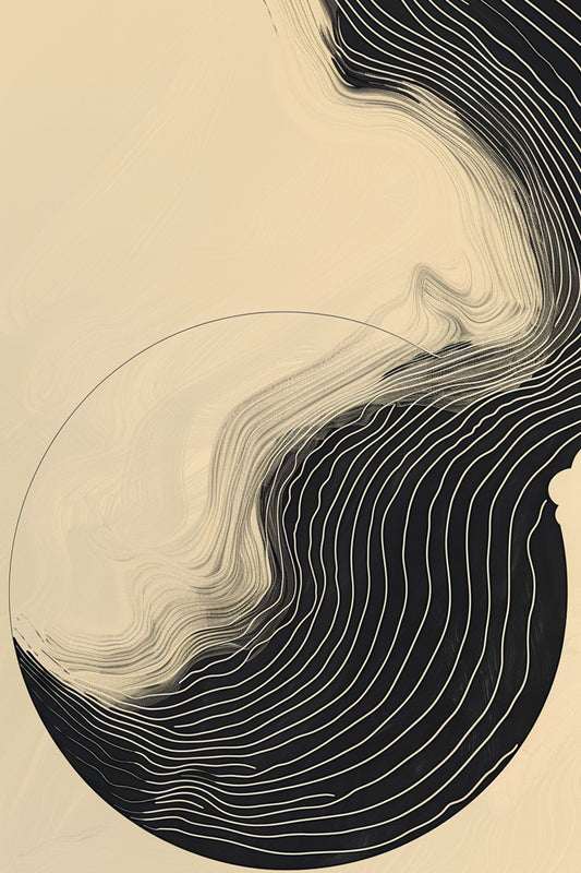 “Zenith Echoes” by ArtixHub – minimalist abstract canvas wall art featuring concentric circular lines in monochrome tones, radiating with meditative repetition and quiet rhythm. Ideal for wellness spaces, offices, or modern bedrooms, this refined artwork brings clarity and balance to UAE homes that value subtle geometry and peaceful design.