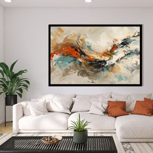 Pulsepoint, abstract expressionist painting with sweeping motion, layered textures
