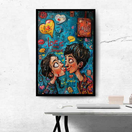 "Together in Madness", expressionist canvas wall art