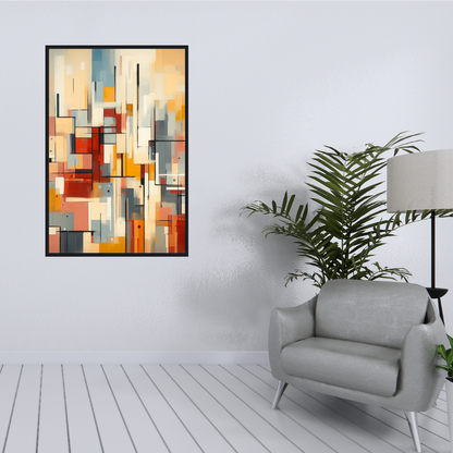 “Cascading Colors” by ArtixHub – bold abstract canvas wall art featuring vertical strokes in red, blue, yellow, and black tones, ideal for hallways, studios, or contemporary living rooms. This energetic piece flows with vibrant rhythm and texture, making it a striking focal point in UAE homes with modern or eclectic interiors.