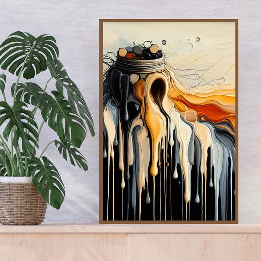 “Cascading Ink” by ArtixHub – fluid abstract canvas wall art in deep navy, gray, and soft white tones, ideal for bedrooms, offices, or lounge areas. The piece flows like watercolor or ink on canvas, offering a calming and sophisticated aesthetic. Perfect for UAE homes seeking elegance and tranquility in modern interior design.