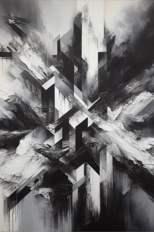 “Constructive Chaos” by ArtixHub – abstract canvas wall art in vibrant reds, deep blues, and golden yellows, ideal for studios, home offices, or game rooms. With layered forms and dynamic textures, this piece balances energy and structure, making it perfect for UAE homes that celebrate artistic movement and visual complexity.