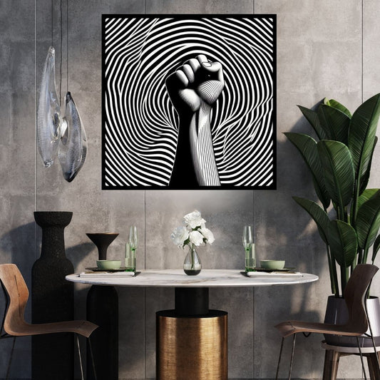 “Dynamic Grasp” by ArtixHub – expressive figurative canvas wall art featuring a hand extended in motion, layered with abstract textures in beige, rust, and teal tones, ideal for offices, studios, or reading nooks. This emotive piece conveys energy and connection, perfect for UAE homes that value bold design with human nuance.