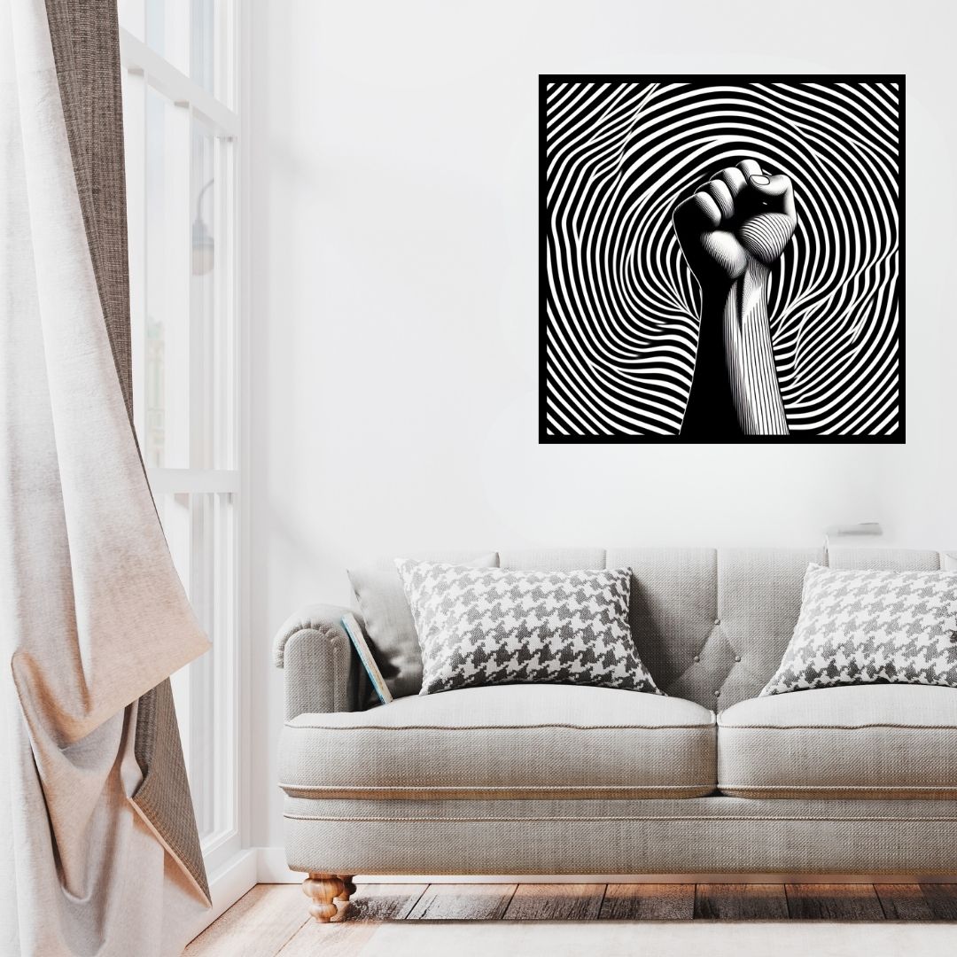 “Dynamic Grasp” by ArtixHub – expressive figurative canvas wall art featuring a hand extended in motion, layered with abstract textures in beige, rust, and teal tones, ideal for offices, studios, or reading nooks. This emotive piece conveys energy and connection, perfect for UAE homes that value bold design with human nuance.