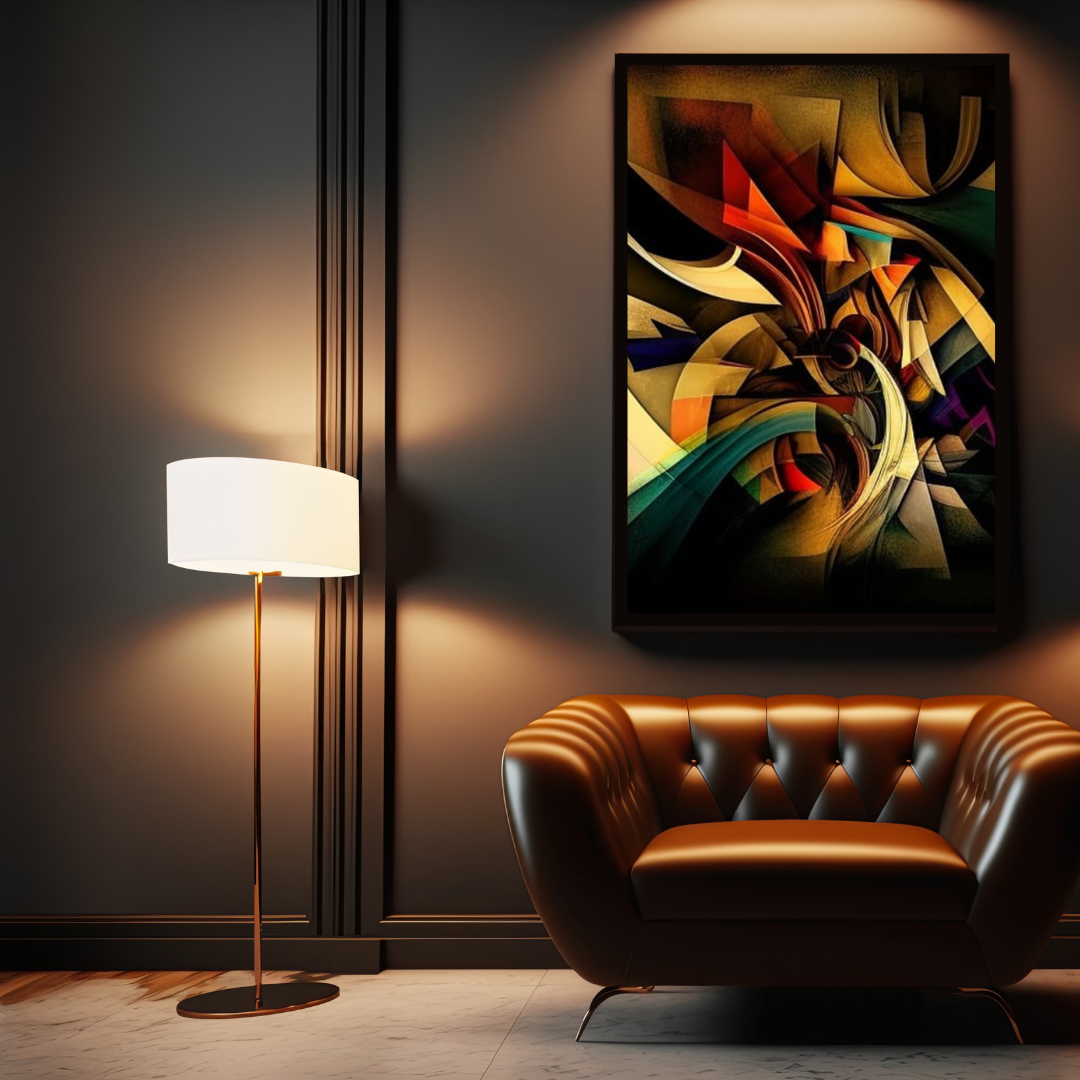 “Fluid Forms” by ArtixHub – expressive abstract canvas wall art in rich beige, clay, and slate tones, featuring layered organic forms and intense movement, ideal for living rooms, studios, or lounge areas. This bold composition adds energy and depth to UAE homes seeking artistic complexity and modern sophistication.