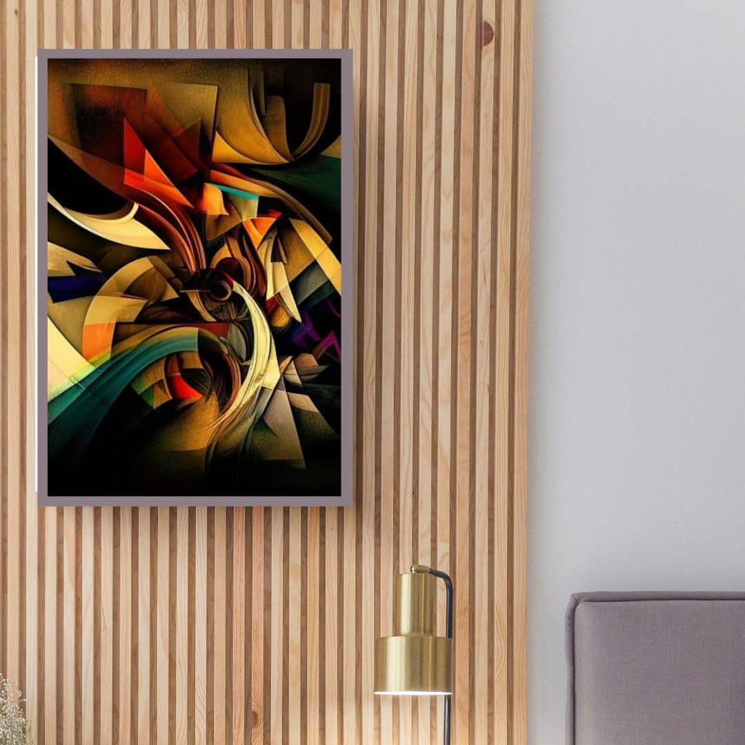 “Fluid Forms” by ArtixHub – expressive abstract canvas wall art in rich beige, clay, and slate tones, featuring layered organic forms and intense movement, ideal for living rooms, studios, or lounge areas. This bold composition adds energy and depth to UAE homes seeking artistic complexity and modern sophistication.