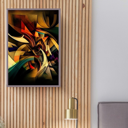 “Fluid Forms” by ArtixHub – expressive abstract canvas wall art in rich beige, clay, and slate tones, featuring layered organic forms and intense movement, ideal for living rooms, studios, or lounge areas. This bold composition adds energy and depth to UAE homes seeking artistic complexity and modern sophistication.