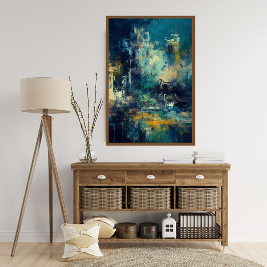 “Sorrow Strokes” by ArtixHub – figurative canvas wall art portraying a subtly abstract female figure rendered with textured brushstrokes in deep blues, soft beige, and gray tones. Ideal for bedrooms, reading nooks, or studios, this emotionally layered piece brings contemplative depth to UAE homes seeking expressive, modern interior stories.