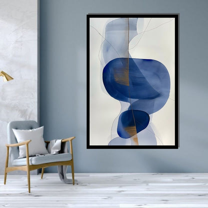 “Subtle Currents” by ArtixHub – minimalist abstract canvas wall art with layered blue and beige forms mimicking gentle tidal movement, ideal for wellness spaces, bedrooms, or entryways. This serene, flowing piece brings balance and softness to UAE homes with a modern yet organic interior style.