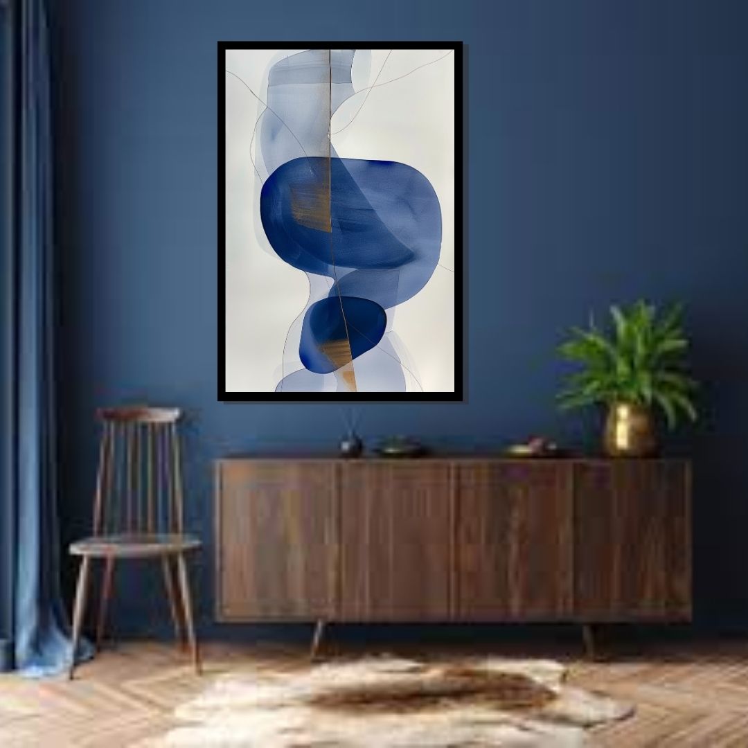 “Subtle Currents” by ArtixHub – minimalist abstract canvas wall art with layered blue and beige forms mimicking gentle tidal movement, ideal for wellness spaces, bedrooms, or entryways. This serene, flowing piece brings balance and softness to UAE homes with a modern yet organic interior style.