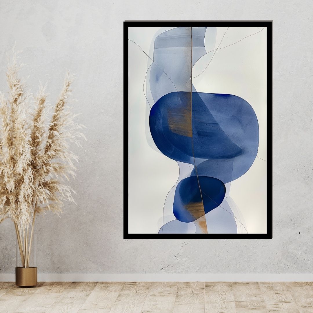 “Subtle Currents” by ArtixHub – minimalist abstract canvas wall art with layered blue and beige forms mimicking gentle tidal movement, ideal for wellness spaces, bedrooms, or entryways. This serene, flowing piece brings balance and softness to UAE homes with a modern yet organic interior style.