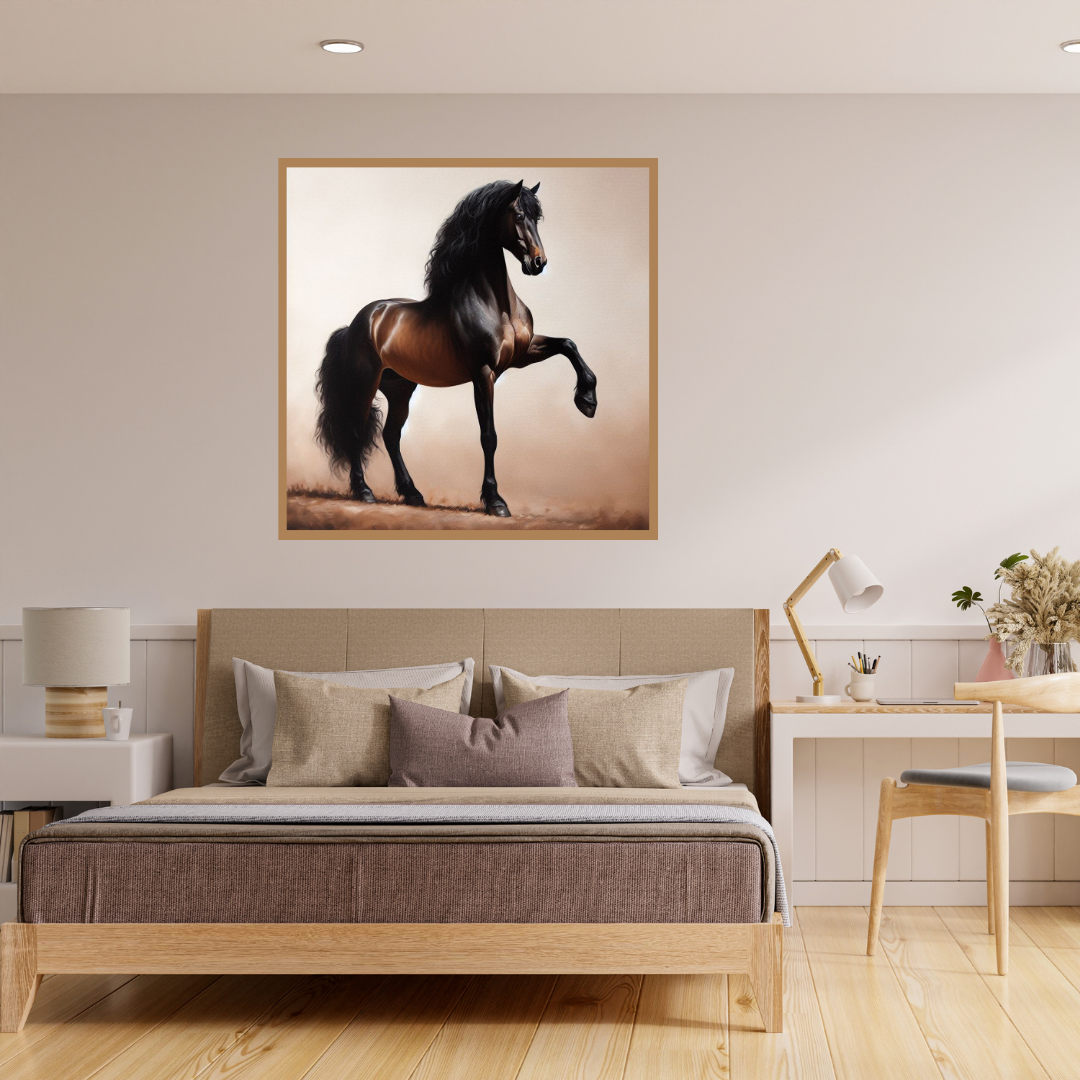 “Wild Majesty” by ArtixHub – abstract animal canvas wall art featuring a powerful lion painted with expressive strokes in deep golds, grays, and charcoal. Ideal for offices, game rooms, or studios, this commanding piece adds strength, elegance, and raw charisma to UAE interiors with bold visual impact.