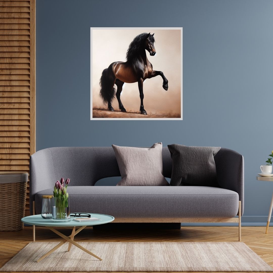 “Wild Majesty” by ArtixHub – abstract animal canvas wall art featuring a powerful lion painted with expressive strokes in deep golds, grays, and charcoal. Ideal for offices, game rooms, or studios, this commanding piece adds strength, elegance, and raw charisma to UAE interiors with bold visual impact.