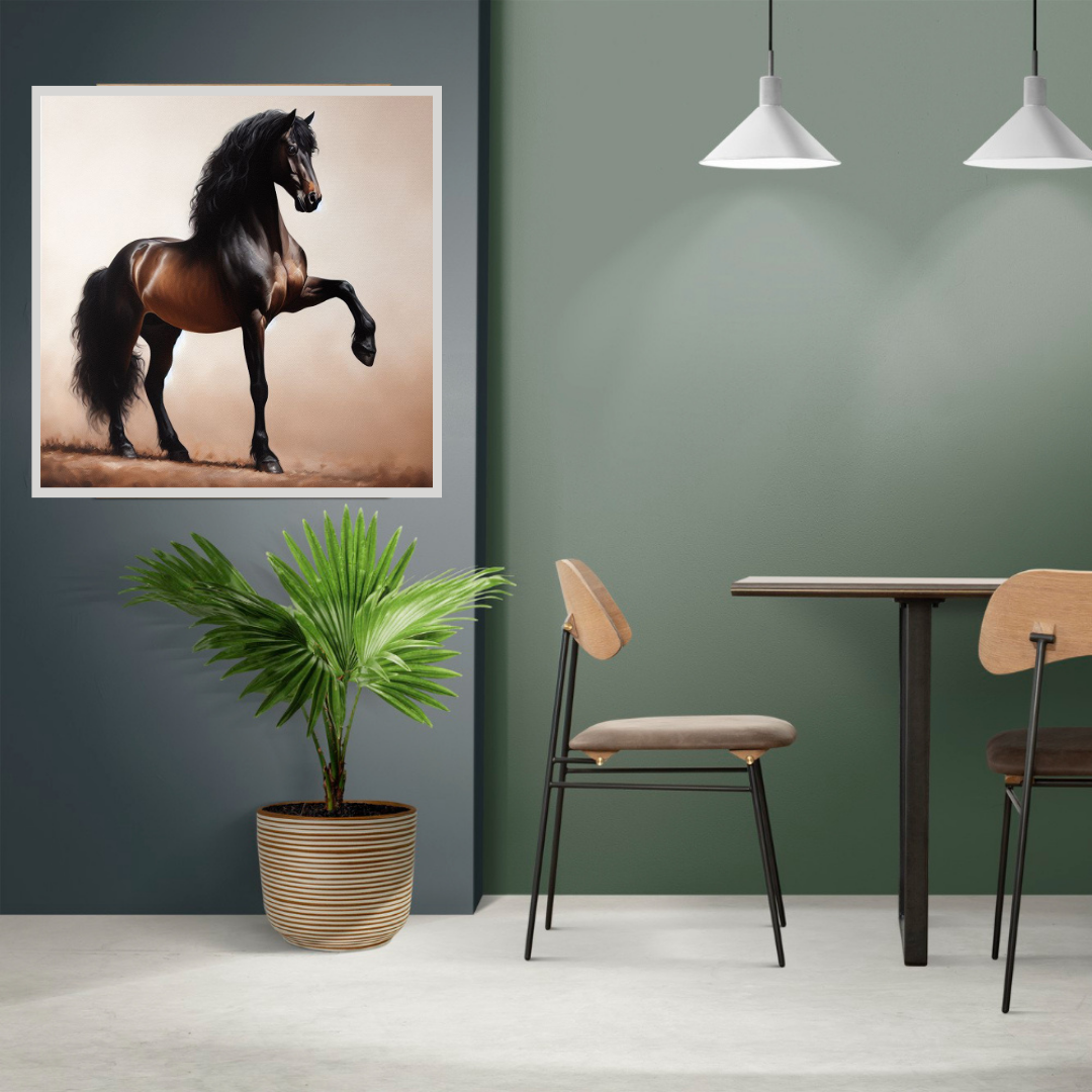 “Wild Majesty” by ArtixHub – abstract animal canvas wall art featuring a powerful lion painted with expressive strokes in deep golds, grays, and charcoal. Ideal for offices, game rooms, or studios, this commanding piece adds strength, elegance, and raw charisma to UAE interiors with bold visual impact.