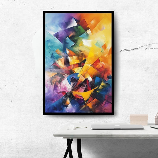 Geometric Jazz by Lior Ezan – vibrant abstract painting with bold colorful shapes on ArtixHub